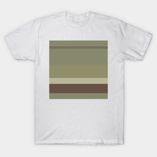 A superb assortment of Quincy, Grey Brown, Brown Grey, Sage and Brown Grey stripes. T-Shirt
